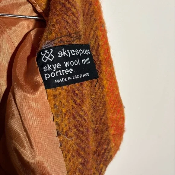 Vintage Skyespun Skye Wool Mill Portree Warm Toned Cape - Picture 6 of 6